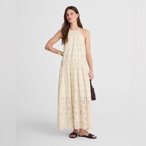 Madewell Embroidered Drop-Waist Maxi Dress Size Large